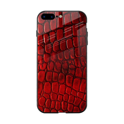 Croco Red back phone cover | glass case for iphone 8 plus