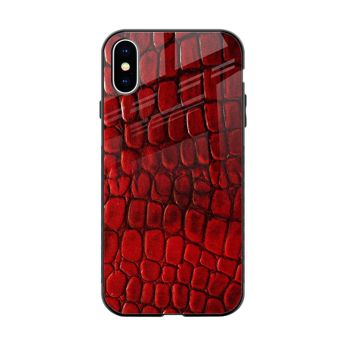 Croco Red back phone cover | glass case for iphone x