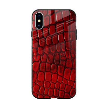 Croco Red back phone cover | glass case for iphone x