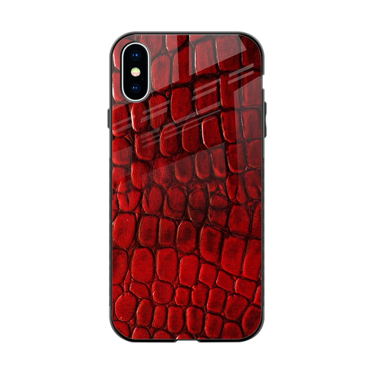 Croco Red back phone cover | glass case for iphone xs