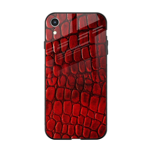 Croco Red back phone cover | glass case for iphone xr