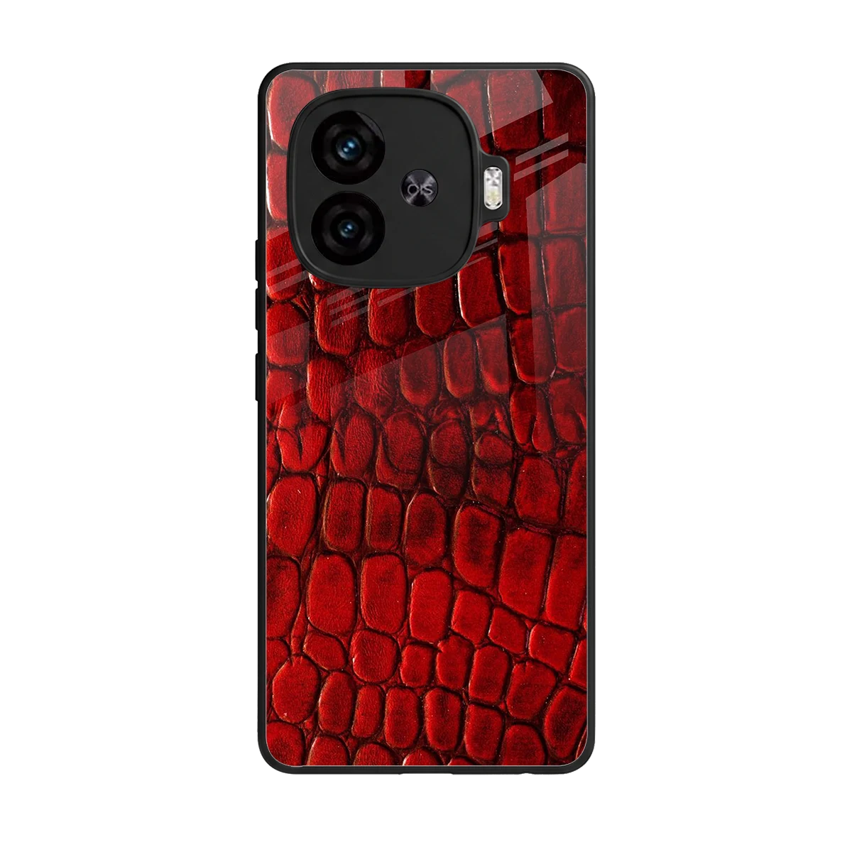 Croco Red back phone cover | glass case for iqoo neo 10r 5g