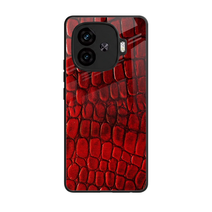 Croco Red back phone cover | glass case for iqoo neo 10r 5g