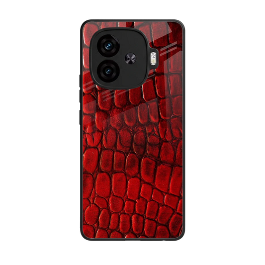 Croco Red back phone cover | glass case for iqoo neo 10r 5g