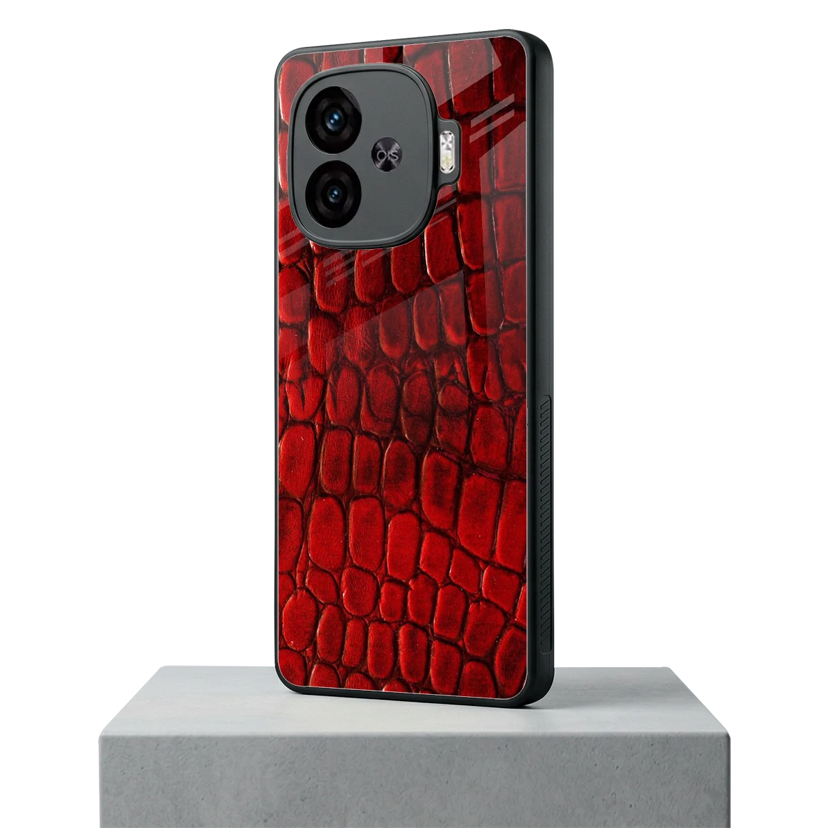 Croco Red iqoo neo 10r 5g mobile cover | shockproof glass phone case