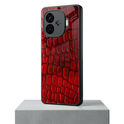 Croco Red iqoo neo 10r 5g mobile cover | shockproof glass phone case