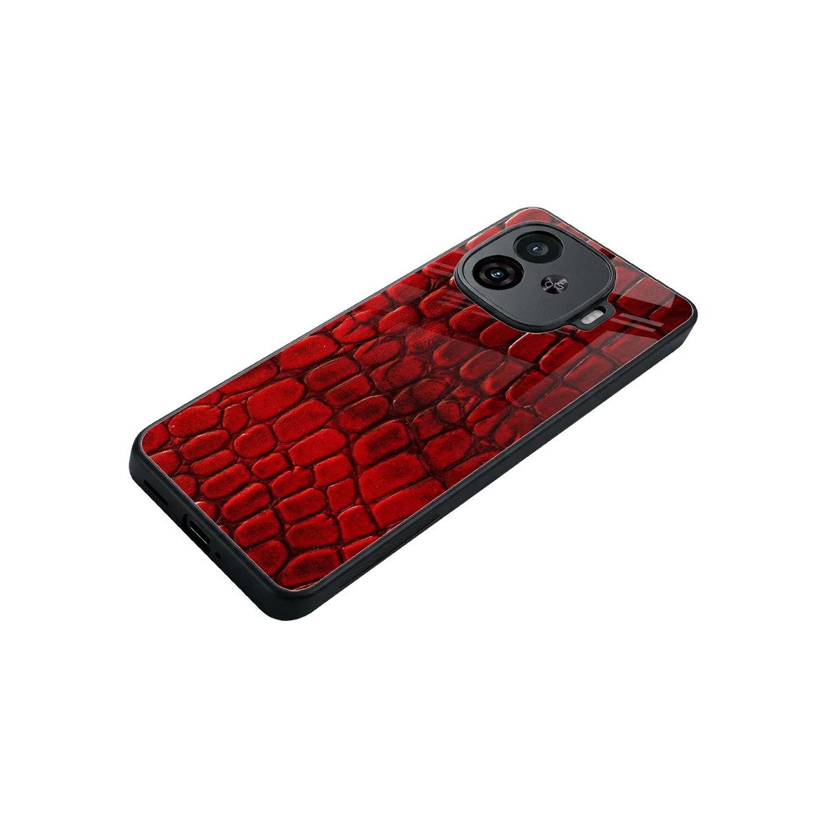 Croco Red stylish phone case for iqoo neo 10r 5g | glossy glass and slim fit
