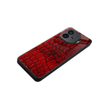 Croco Red stylish phone case for iqoo neo 10r 5g | glossy glass and slim fit