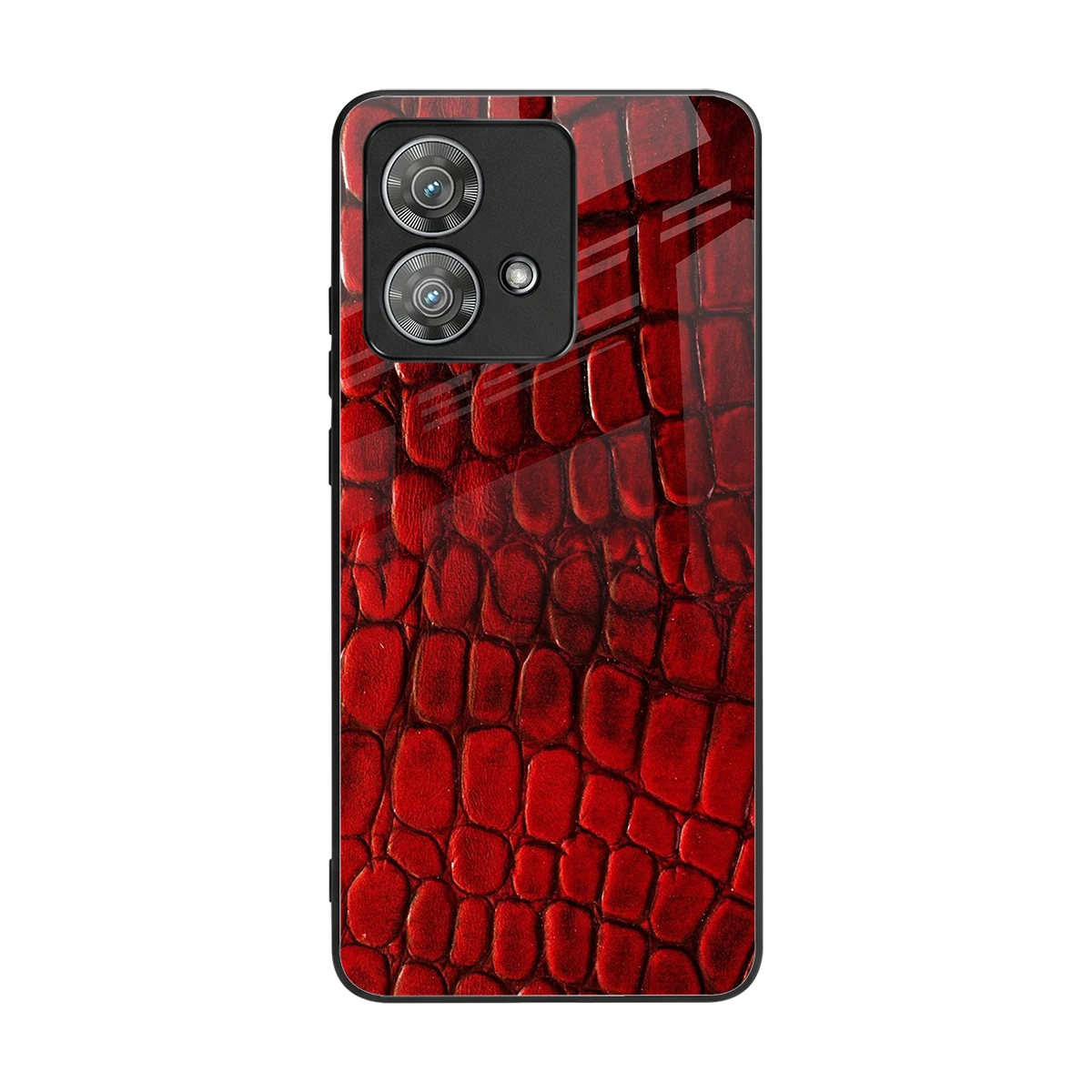 Croco Red back phone cover | glass case for motorola edge 40 neo 5g