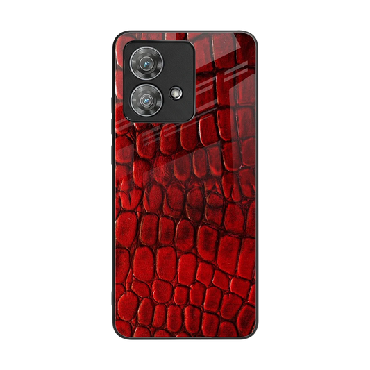 Croco Red back phone cover | glass case for motorola edge 40 neo 5g