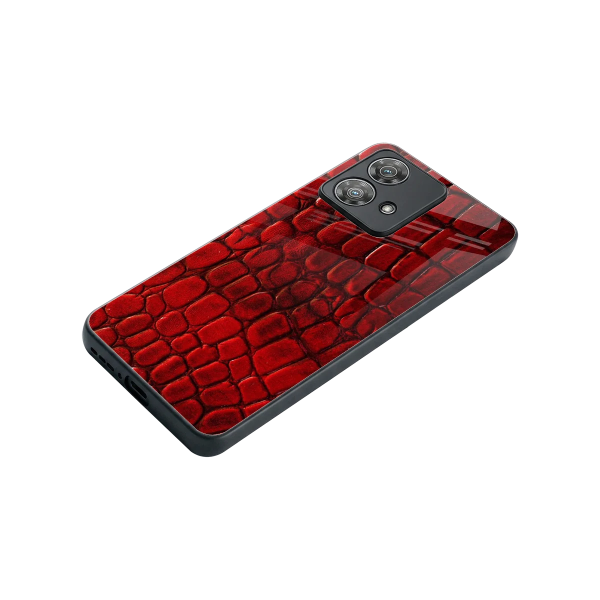 Croco Red stylish phone case for motorola edge 40 neo 5g | glossy glass and slim fit