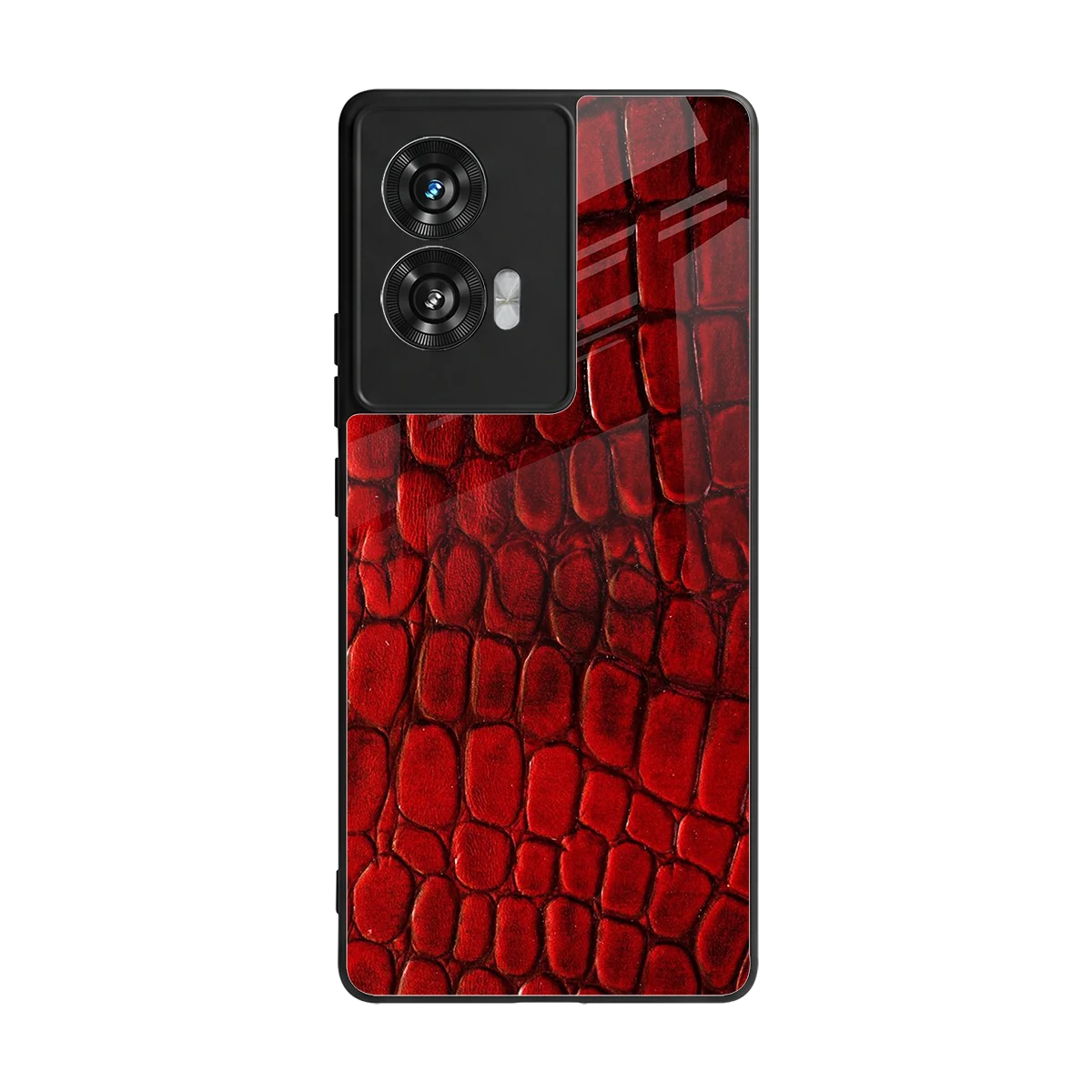 Croco Red back phone cover | glass case for motorola edge 50 fusion