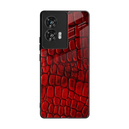 Croco Red back phone cover | glass case for motorola edge 50 fusion