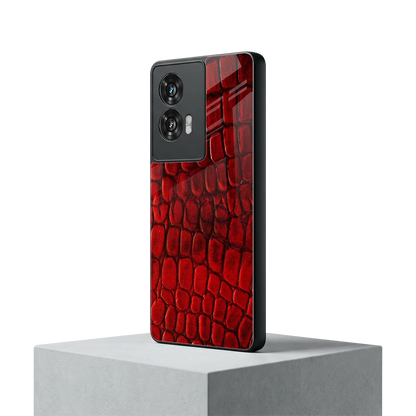 Croco Red motorola edge 50 fusion mobile cover | shockproof glass phone case