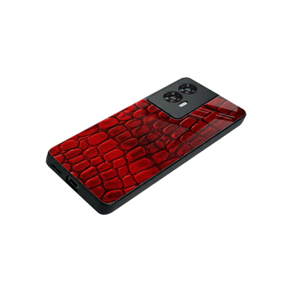 Croco Red stylish phone case for motorola edge 50 fusion | glossy glass and slim fit