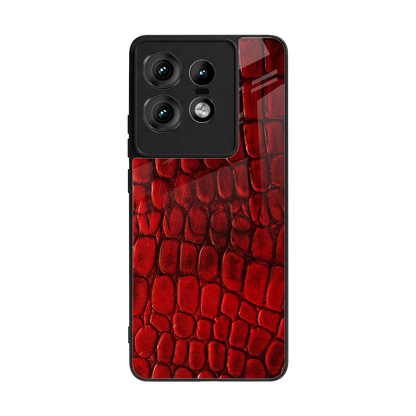 Croco Red back phone cover | glass case for motorola edge 50 pro