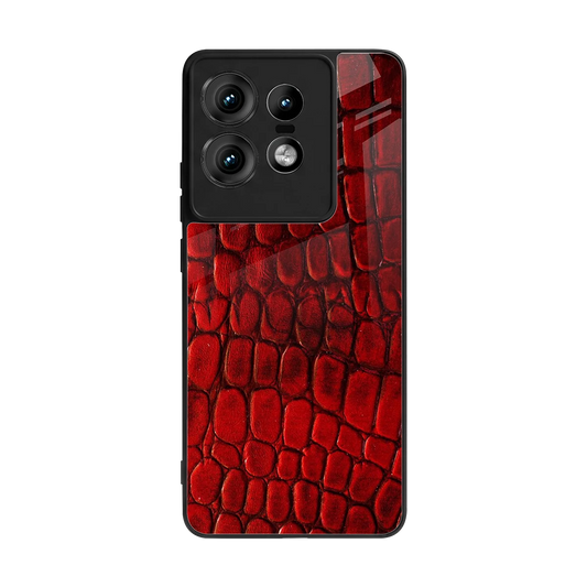 Croco Red back phone cover | glass case for motorola edge 50 pro