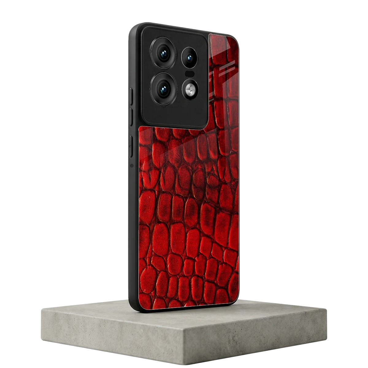 Croco Red motorola edge 50 pro mobile cover | shockproof glass phone case