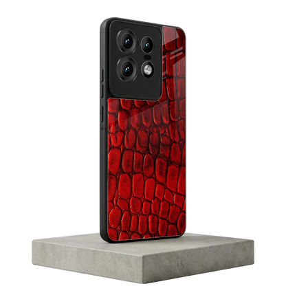Croco Red motorola edge 50 pro mobile cover | shockproof glass phone case