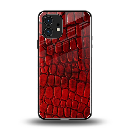 Croco Red back phone cover | glass case for nothing phone 1