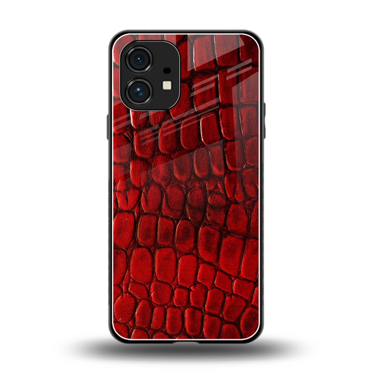 Croco Red back phone cover | glass case for nothing phone 1