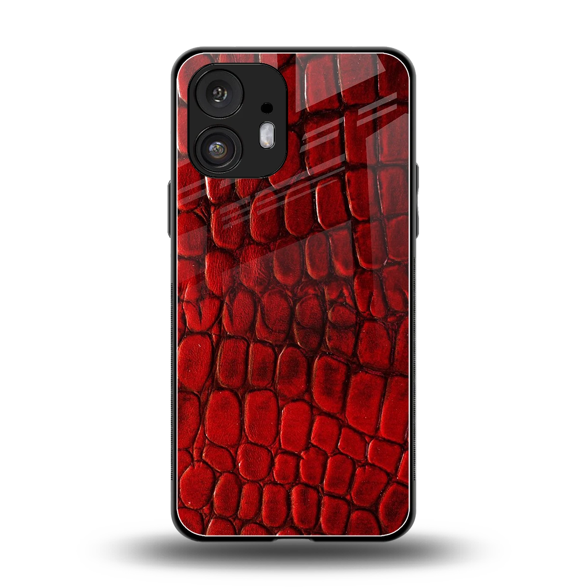 Croco Red back phone cover | glass case for nothing phone 2