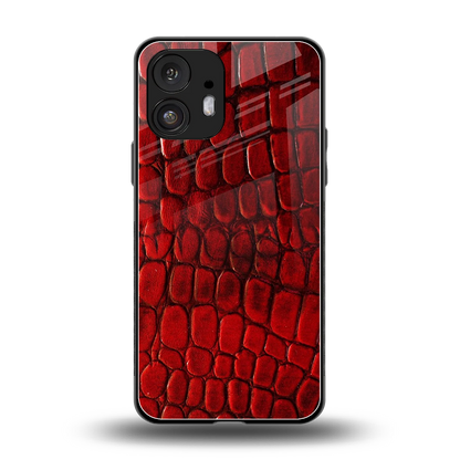 Croco Red back phone cover | glass case for nothing phone 2