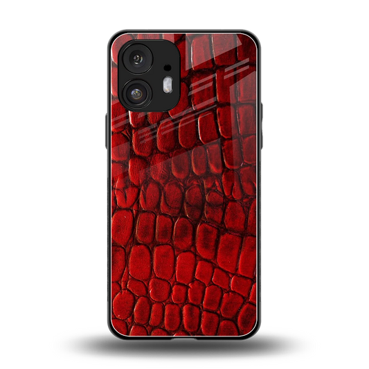 Croco Red back phone cover | glass case for nothing phone 2