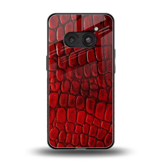 Croco Red back phone cover | glass case for nothing phone 2a