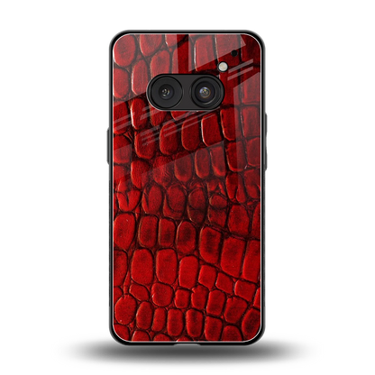 Croco Red back phone cover | glass case for nothing phone 2a plus