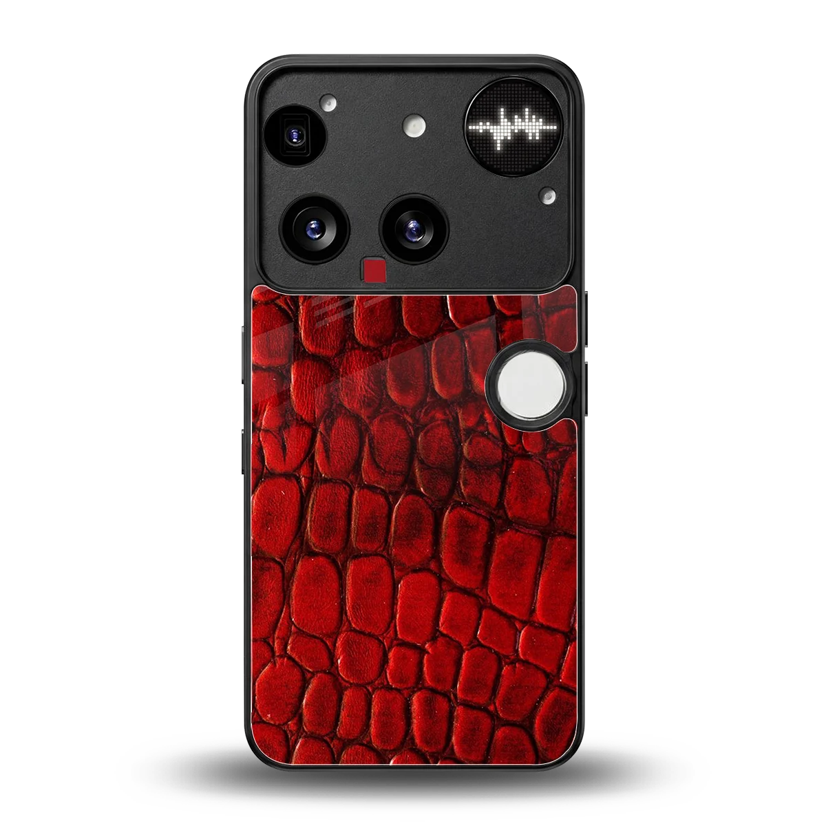 Croco Red back phone cover | glass case for nothing phone 3