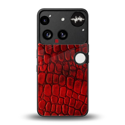 Croco Red back phone cover | glass case for nothing phone 3