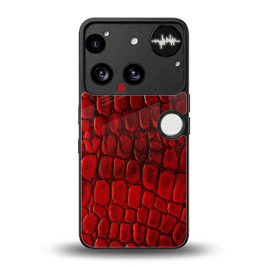 Croco Red back phone cover | glass case for nothing phone 3