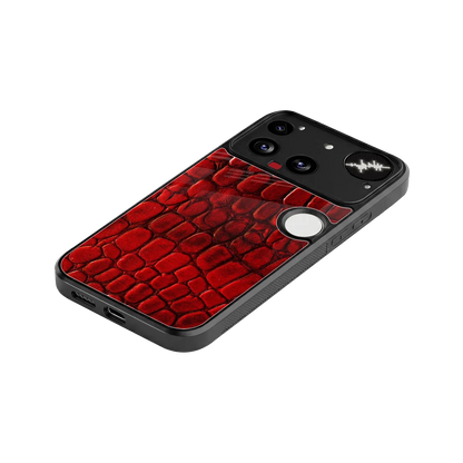 Croco Red stylish phone case for nothing phone 3 | glossy glass and slim fit