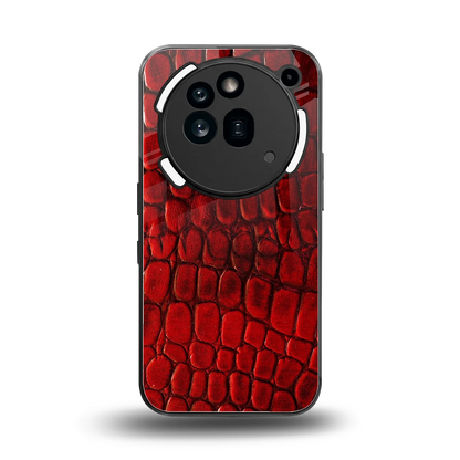 Croco Red back phone cover | glass case for nothing phone 3a pro