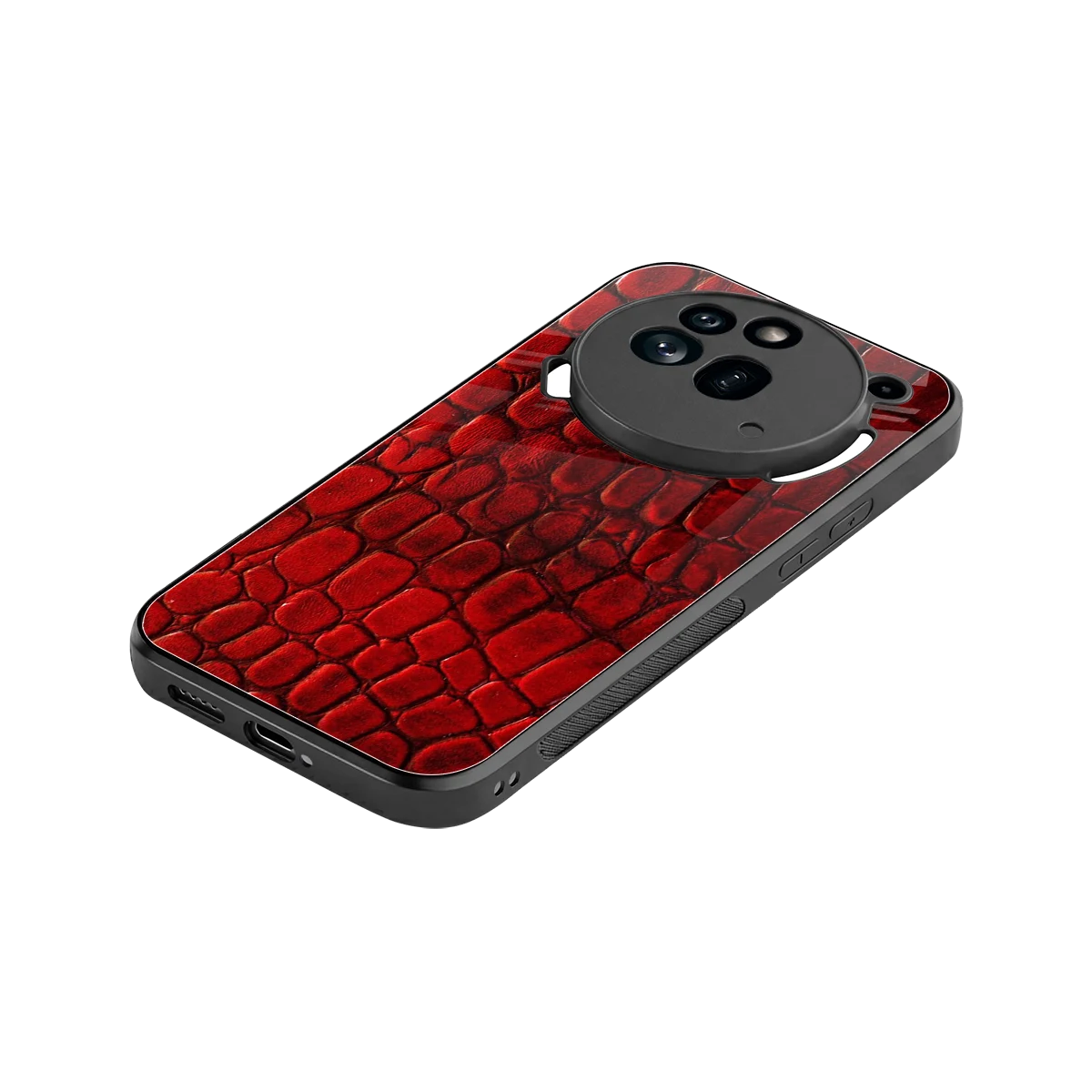 Croco Red stylish phone case for nothing phone 3a pro | glossy glass and slim fit