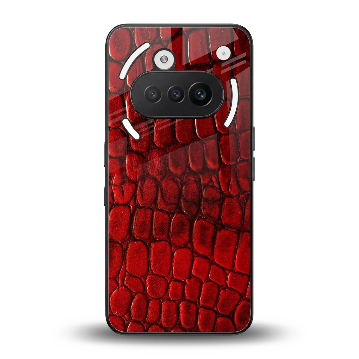 Croco Red back phone cover | glass case for nothing phone 3a