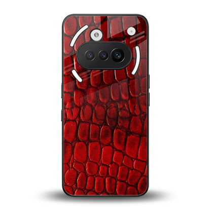 Croco Red back phone cover | glass case for nothing phone 3a