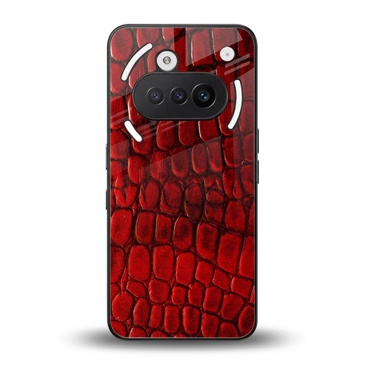 Croco Red back phone cover | glass case for nothing phone 3a