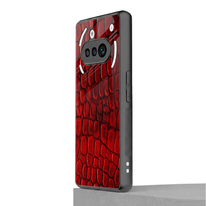 Croco Red nothing phone 3a mobile cover | shockproof glass phone case
