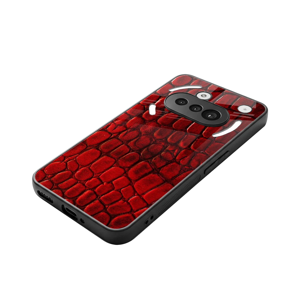 Croco Red stylish phone case for nothing phone 3a | glossy glass and slim fit