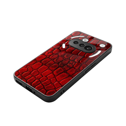 Croco Red stylish phone case for nothing phone 3a | glossy glass and slim fit