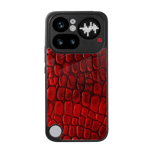 Croco Red back phone cover | glass case for nothing phone 4a pro
