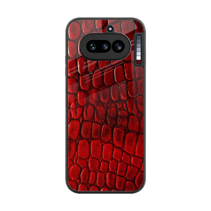 Croco Red back phone cover | glass case for nothing phone 4a