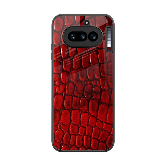 Croco Red back phone cover | glass case for nothing phone 4a