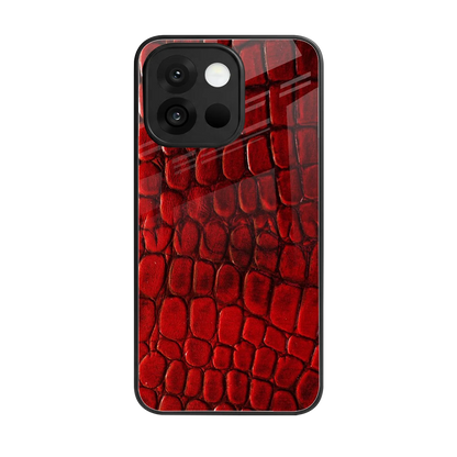 Croco Red back phone cover | glass case for oneplus 13s