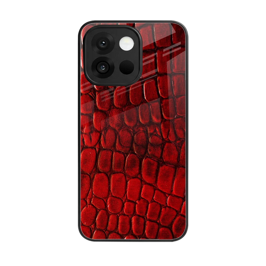 Croco Red back phone cover | glass case for oneplus 13s