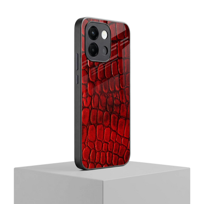 Croco Red oneplus 13s mobile cover | shockproof glass phone case