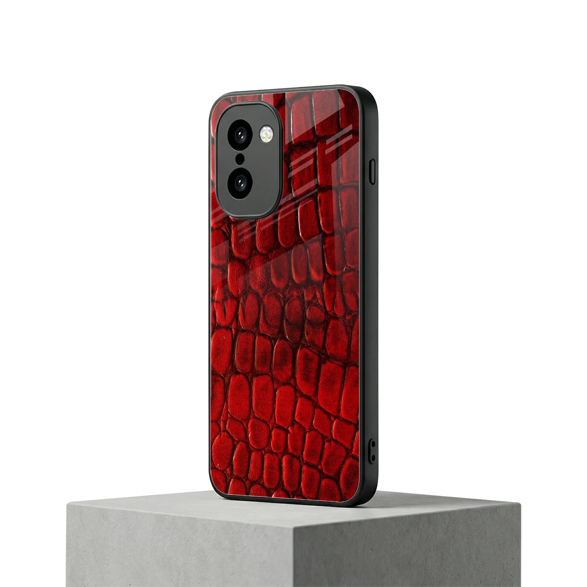 Croco Red oneplus 15r mobile cover | shockproof glass phone case