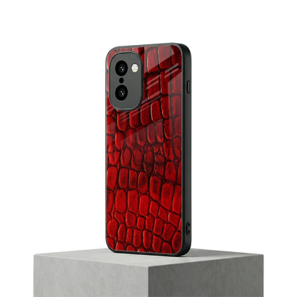Croco Red oneplus 15r mobile cover | shockproof glass phone case